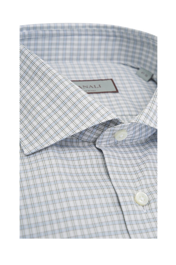 Canali - Sage Check Cotton Dress Shirt