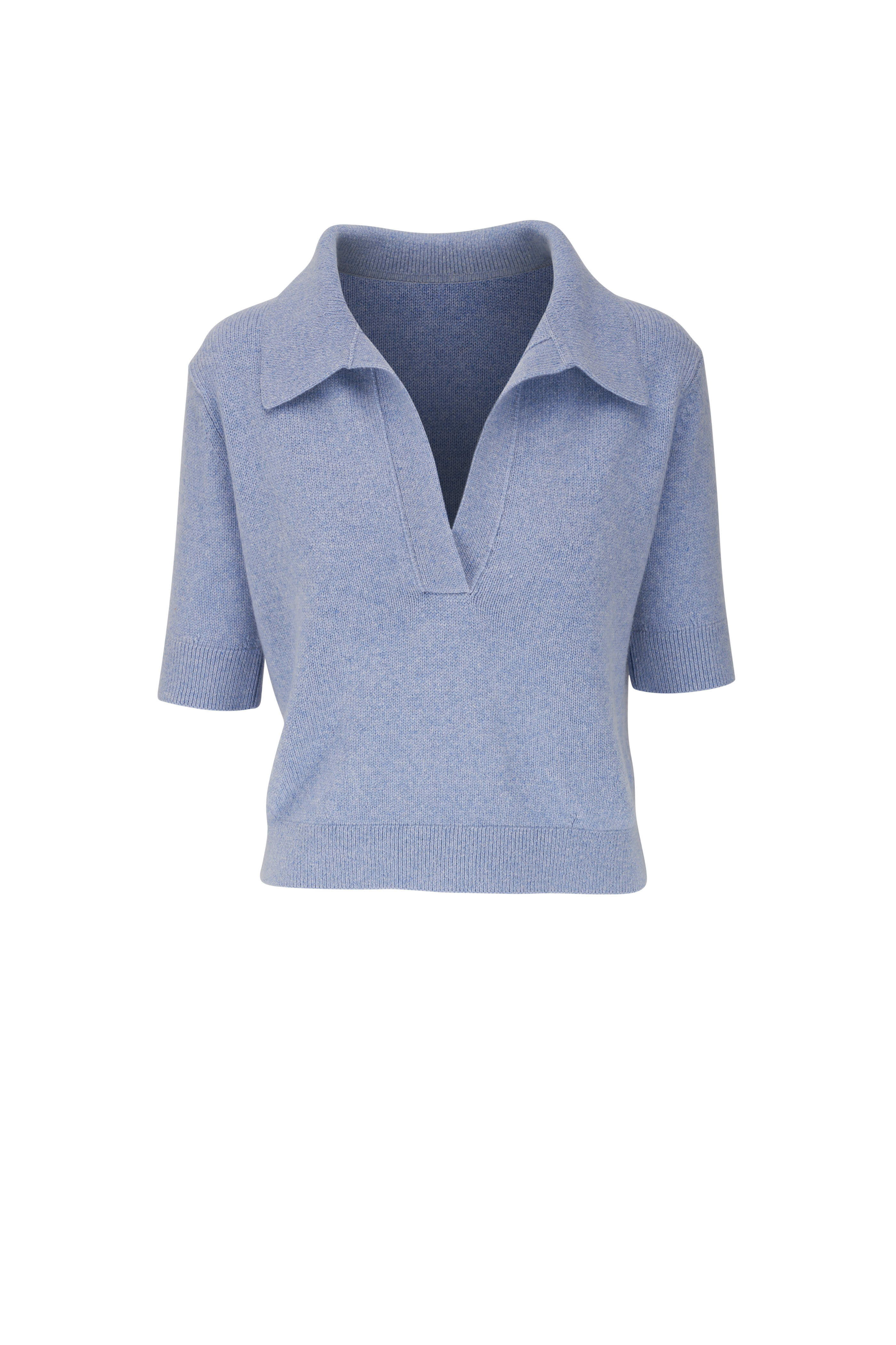 Khaite - Shrunken Jo Polar Blue Sweater | Mitchell Stores