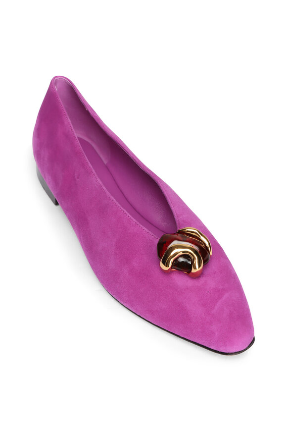 Jimmy Choo Margot Violet Orchid Suede Flat - view 1
