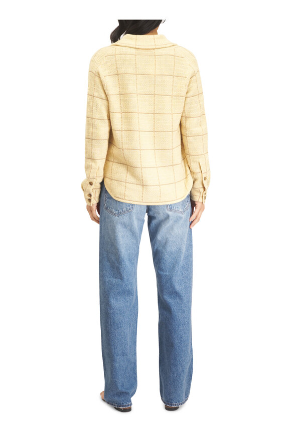 Guest in Residence Dylan Butter Plaid Cashmere & Wool Shirt - view 4