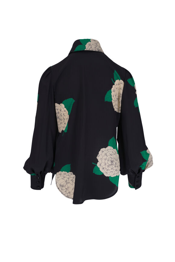 Valentino Multicolor Apres L'Hiver Print Silk Blouse - view 4