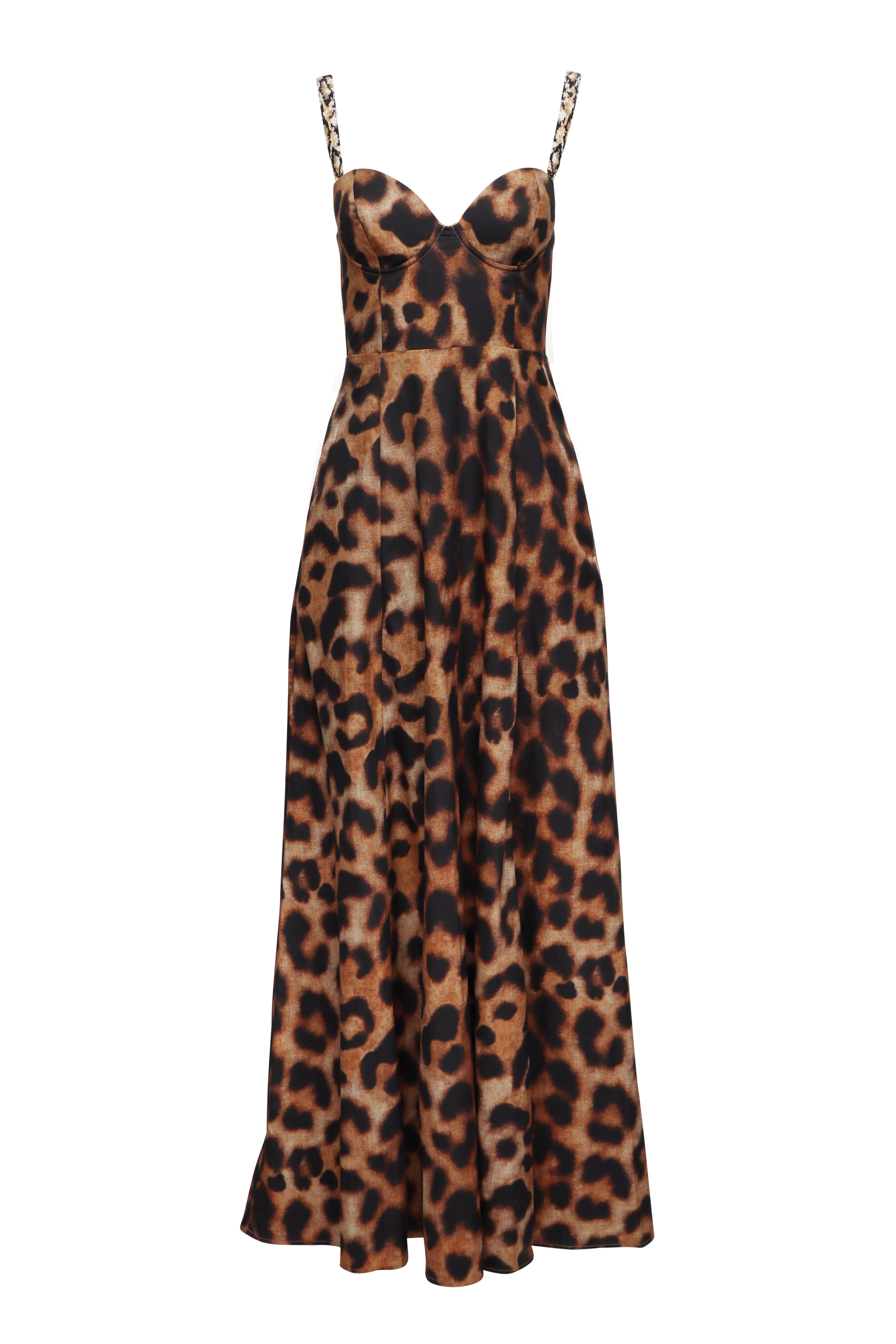 L'Agence - Sutton Tan & Black Animal Print Maxi Dress