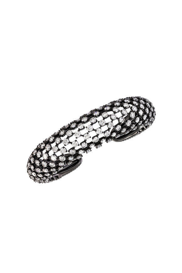 Etho Maria 18k Black Gold Diamond Cuff Bracelet