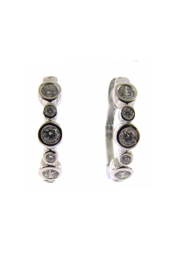 Loree Rodkin Tiny Round Bezel Hoops