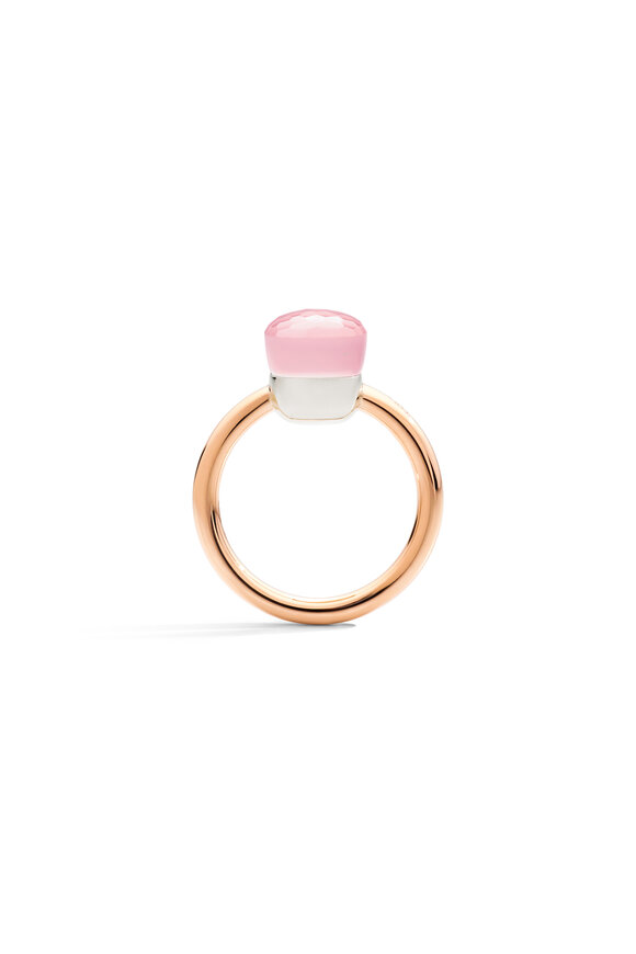 Pomellato 18k Rose Gold Pink Quartz Petite Nudo Ring - view 3