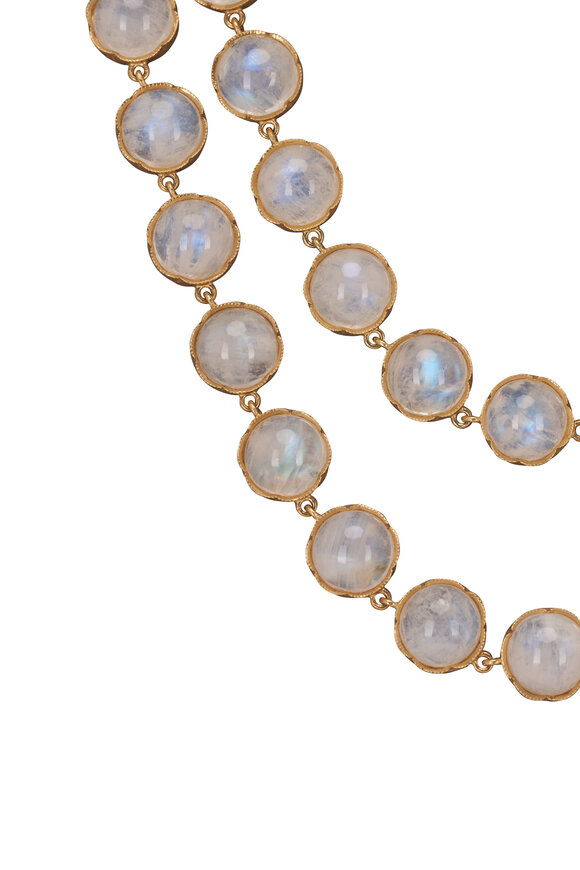 Irene Neuwirth - Rainbow Cabochon Moonstone 34" Necklace