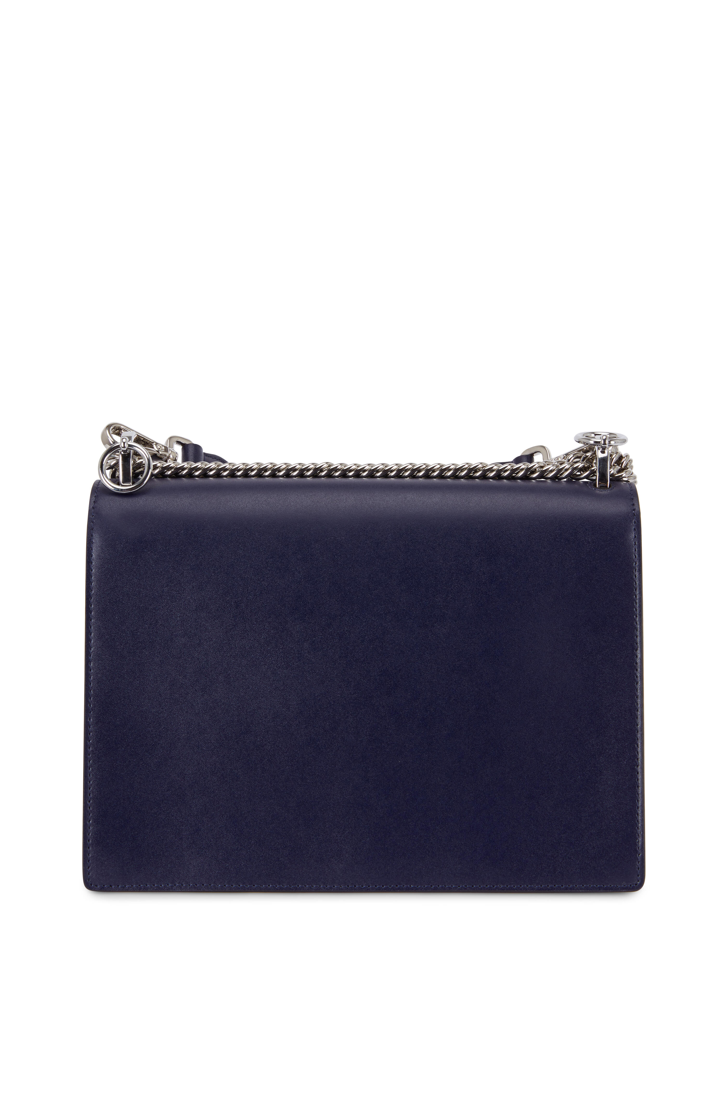 Fendi - Kan I Blue Leather Lace-Up Bow Shoulder Bag