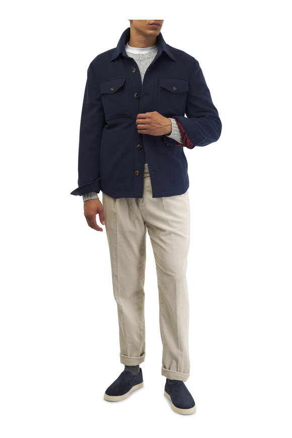 Brunello Cucinelli - Navy Cashmere Overshirt