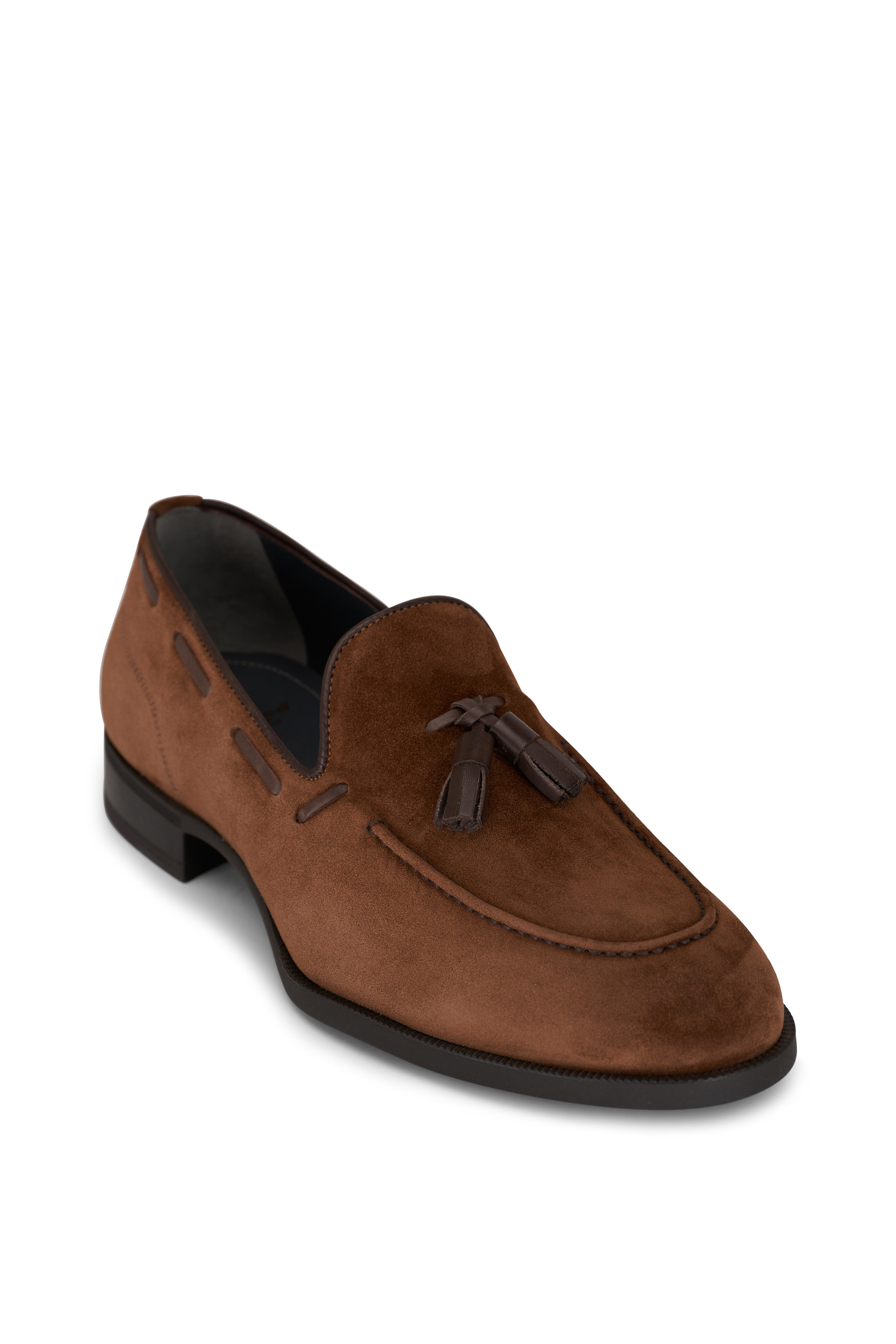 Di Bianco - Brown Suede Tassel Loafer | Mitchell Stores