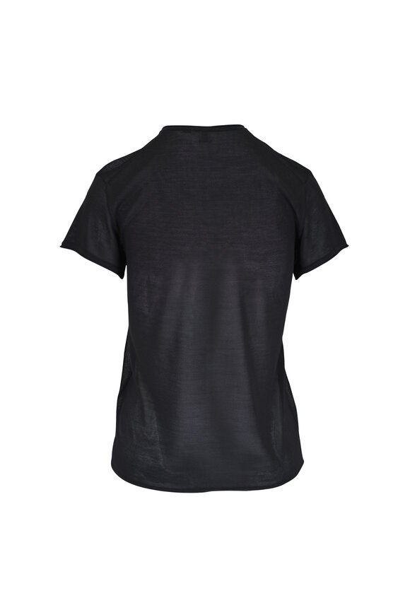 Totême Black Silk Knit T-Shirt - view 2