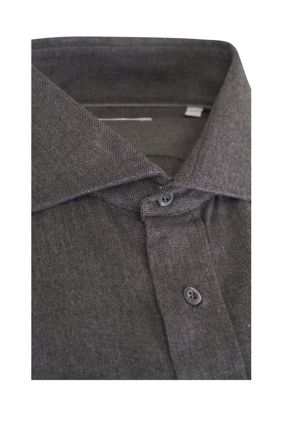 Brunello Cucinelli Charcoal Gray Sport Shirt - view 2