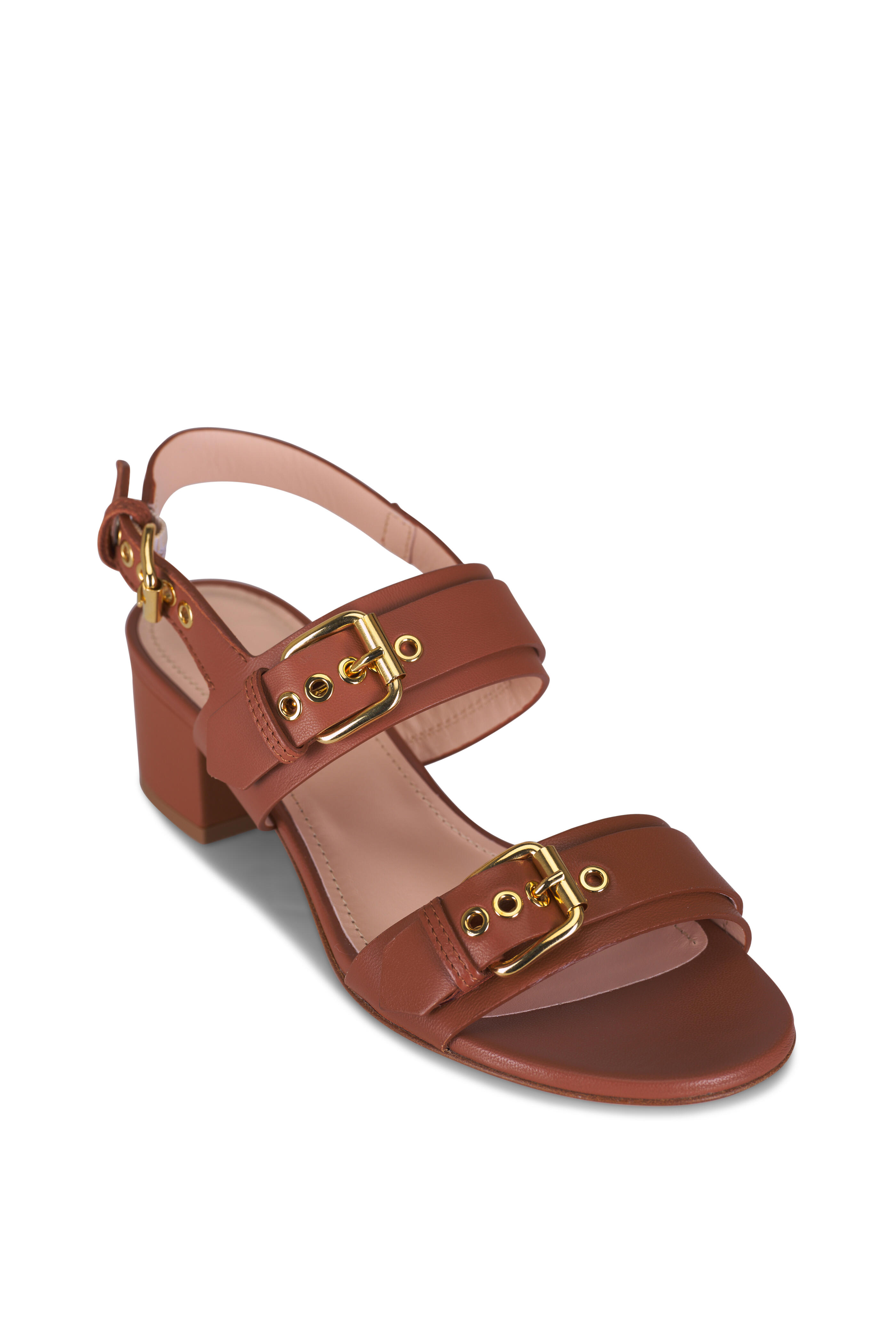 AGL - Lala Brown Leather Buckle Sandal, 45mm