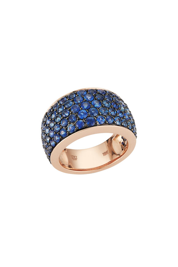 Walters Faith - Lytton 18K Rose Gold & Blue Sapphire Bombe Ring