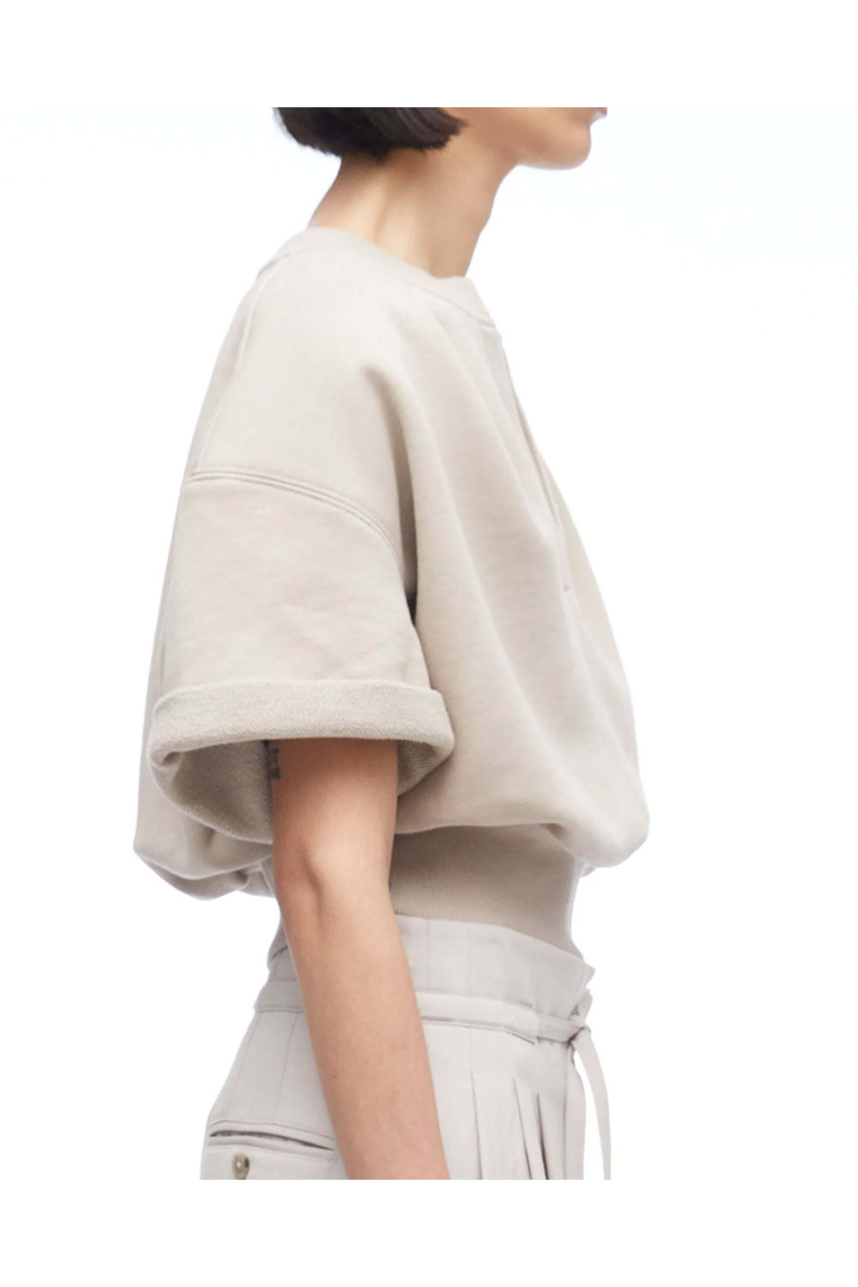 3.1 Phillip Lim - Short-Sleeve Cropped Sweatshirt