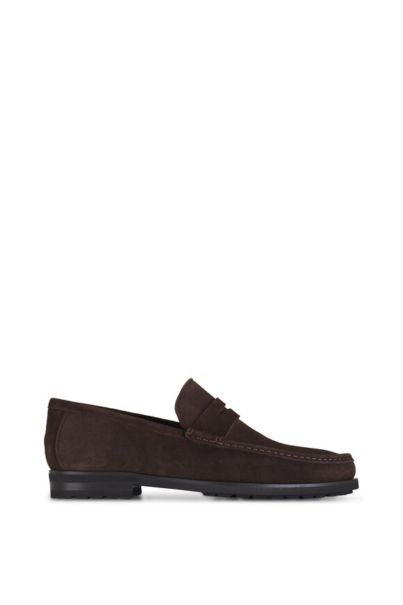 To Boot New York - Belfast Dark Brown Suede Penny Loafer