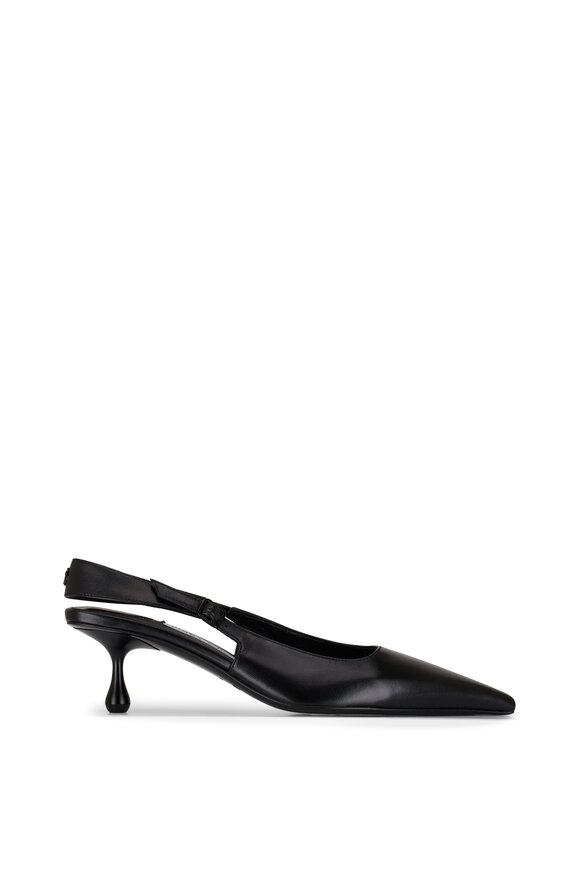 Jimmy Choo - Amel Black Leather Slingback Pump, 50mm