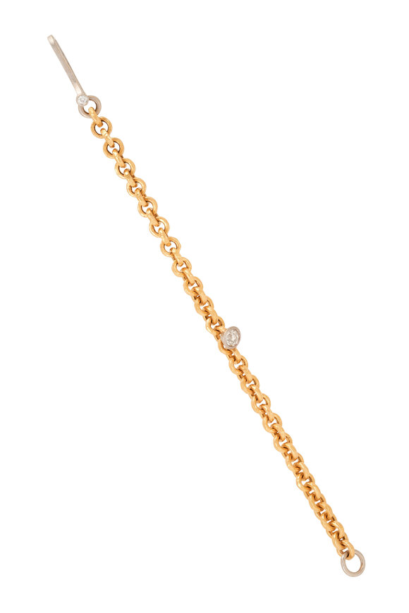 Malcolm Betts Hammered Yellow Gold Link Bracelet