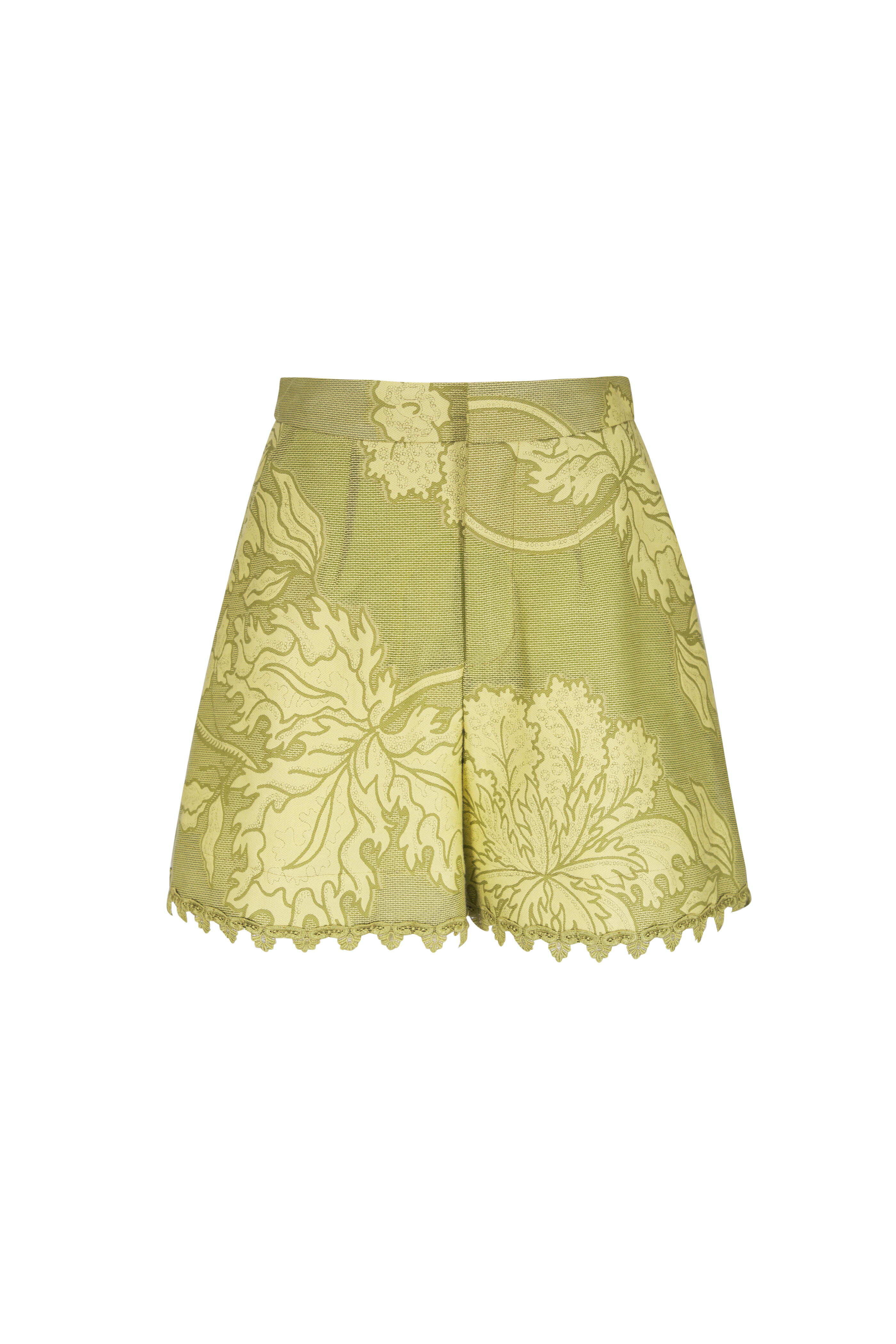 La DoubleJ - Green Botanical Jacquard Shorts - view 1