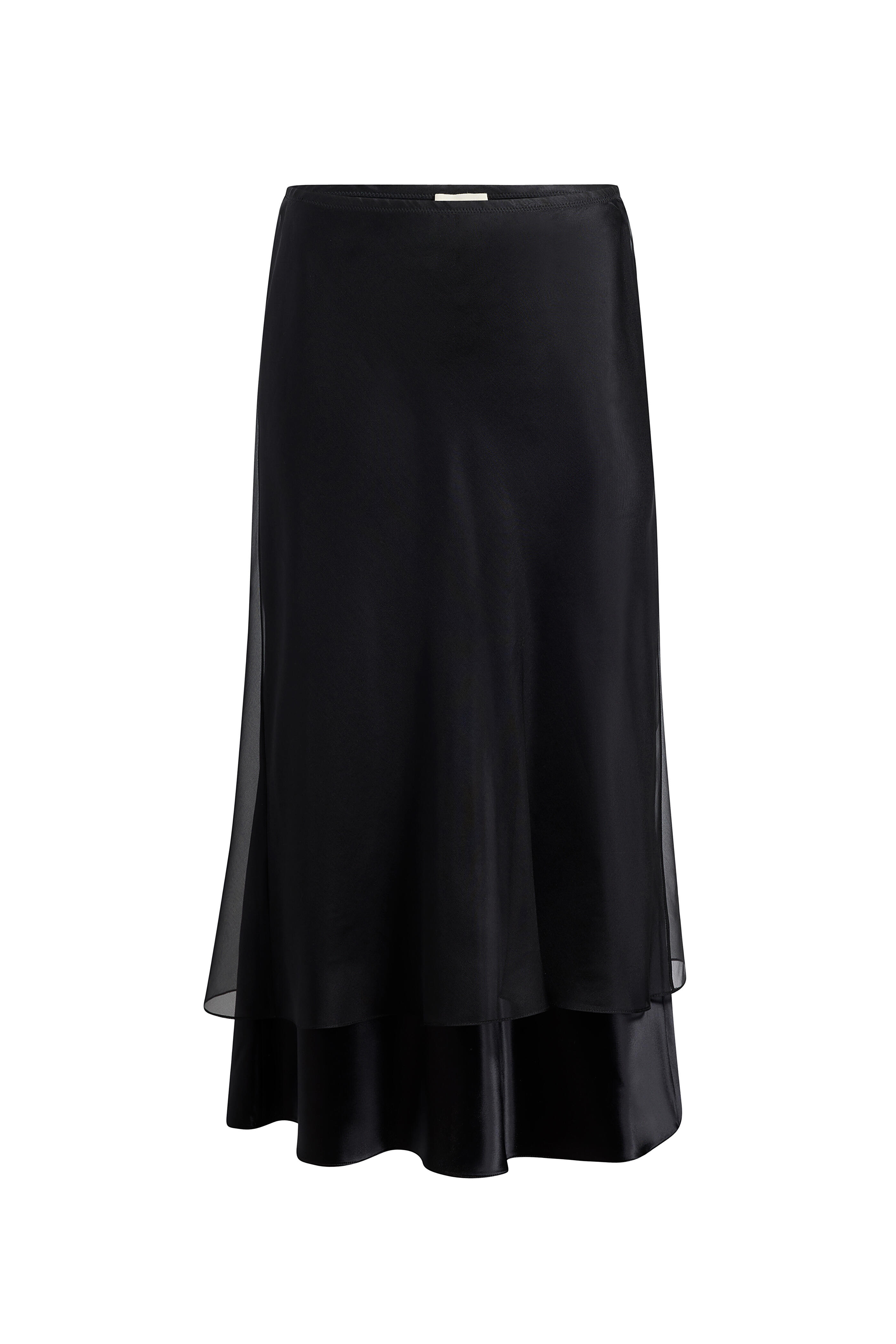 Khaite - Monina Shiny Black Satin Skirt