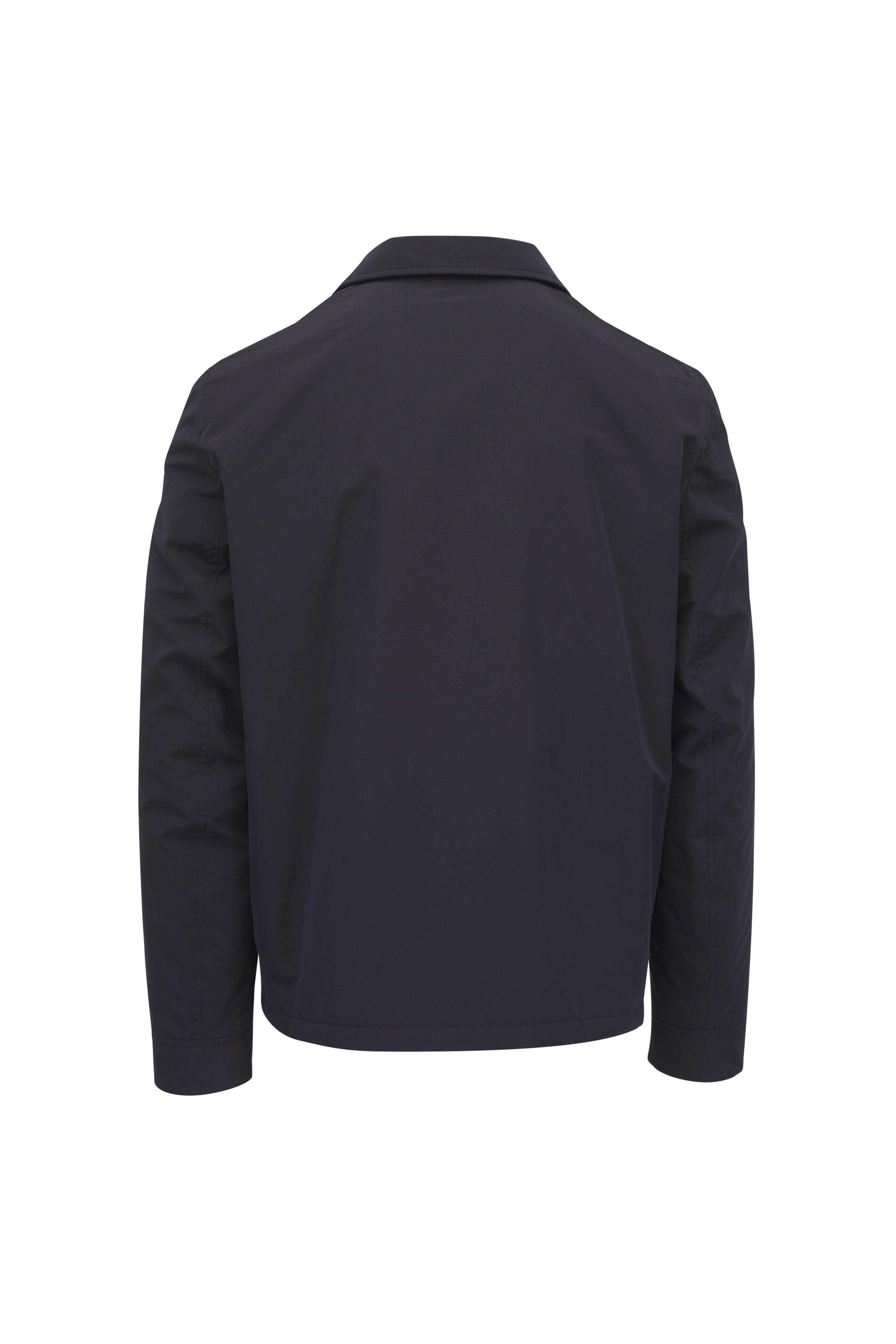 Brunello Cucinelli - Navy Nylon Snap Front Jacket