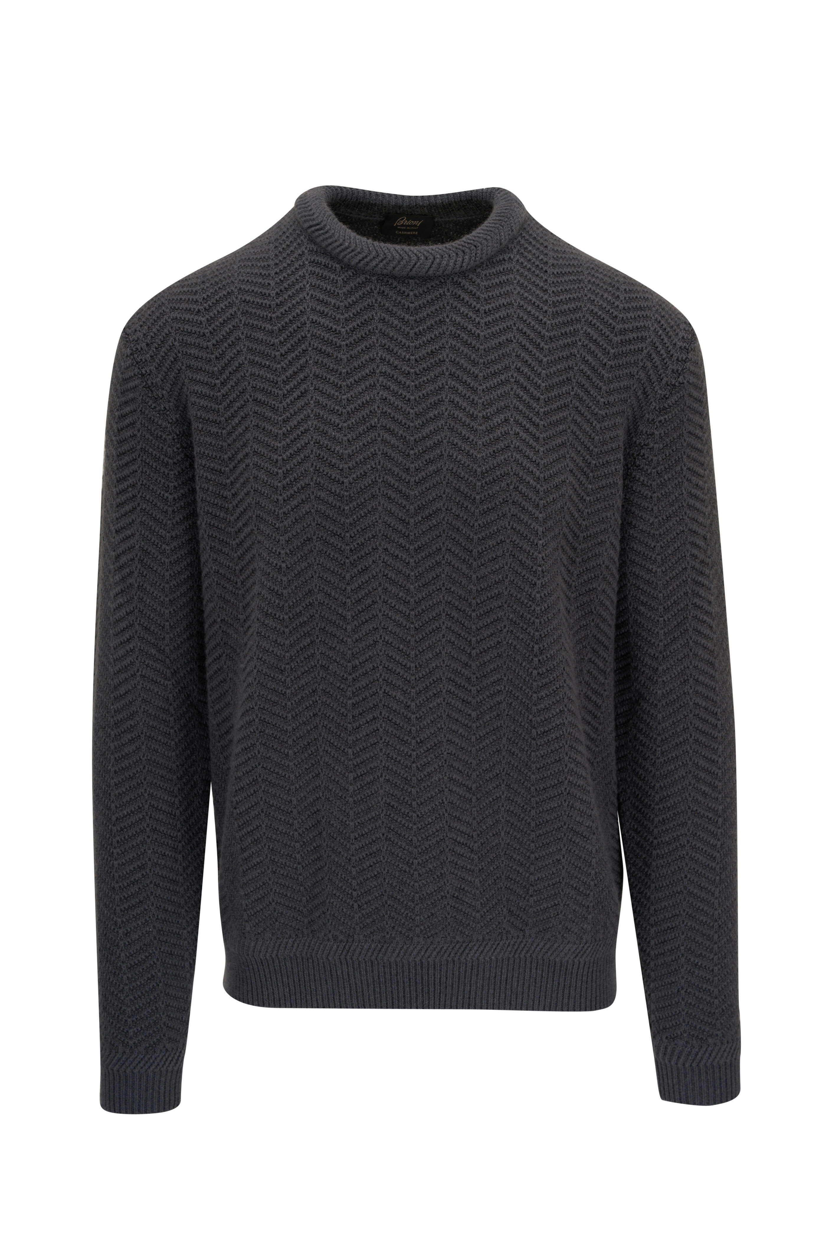 Brioni - Graphite Cashmere Crewneck Sweater | Mitchell Stores