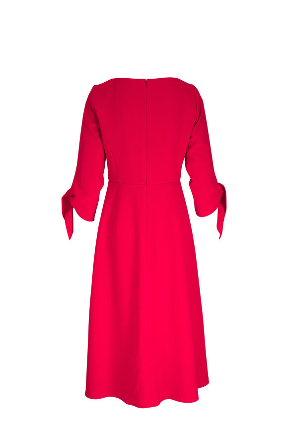 Carolina Herrera - Red Tie Sleeve Midi Dress 