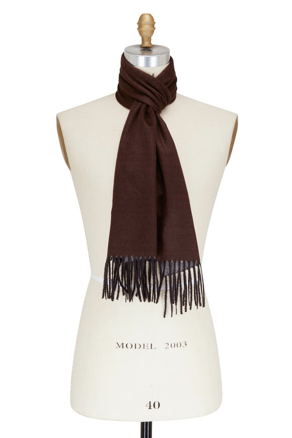 Fratelli Piacenza - Mirror Brown Silk & Cashmere Scarf 