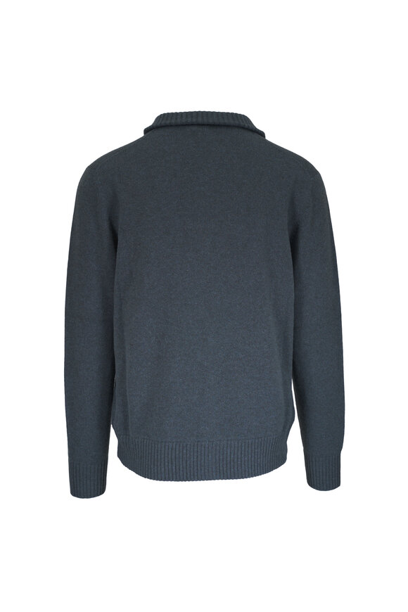 Loro Piana ロロピアーナ　刺繍スウェット Loro Piana - Navy Blue Cotton Crewneck Sweater | Mitchell Stores