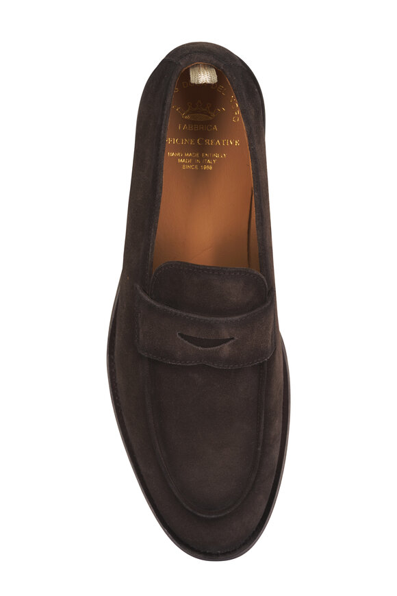 Officine Creative Dark Brown Suede Penny Loafer - view 3