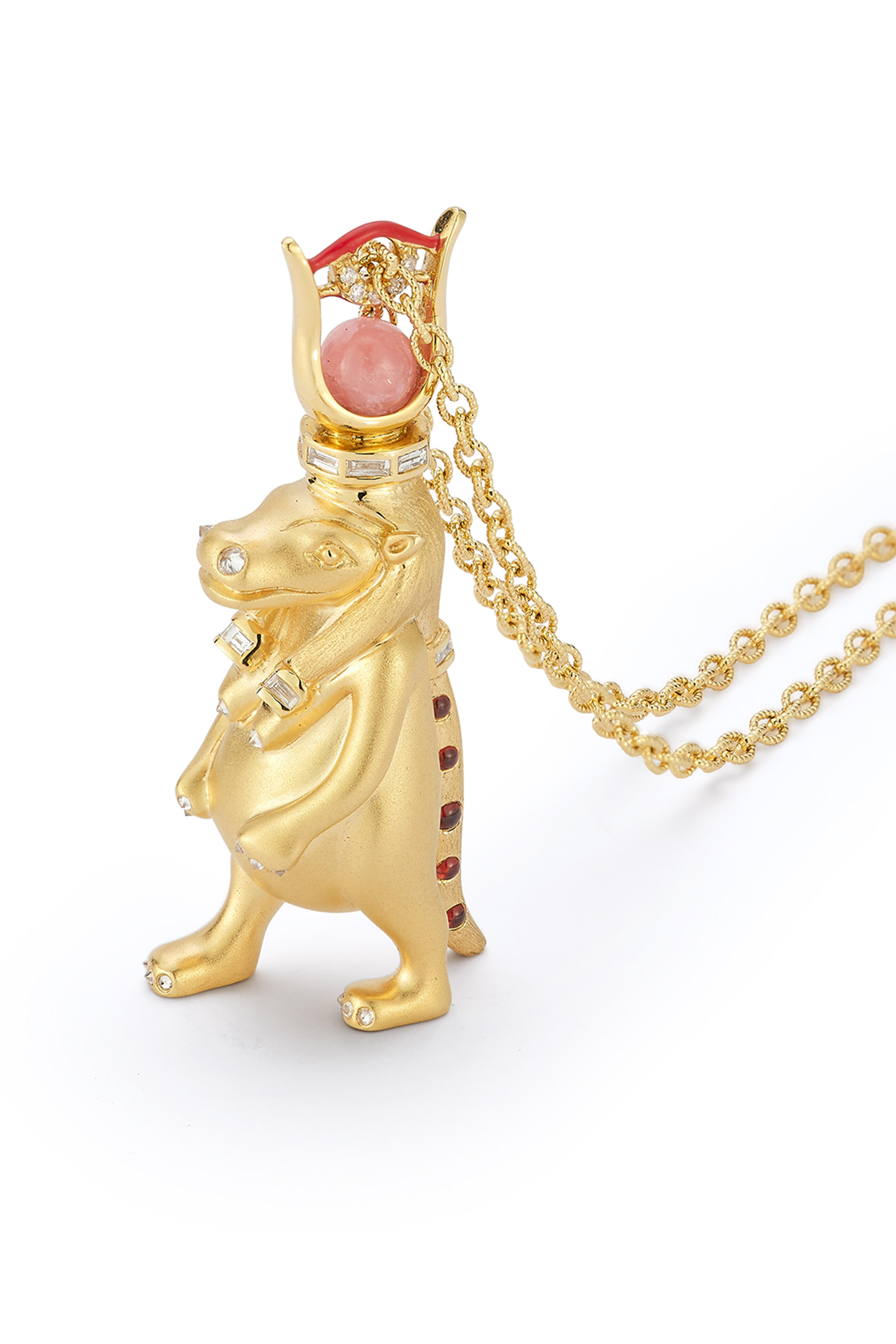 Renna Jewels - Tawaret Rhodocrosite & Garnet Pendant Necklace