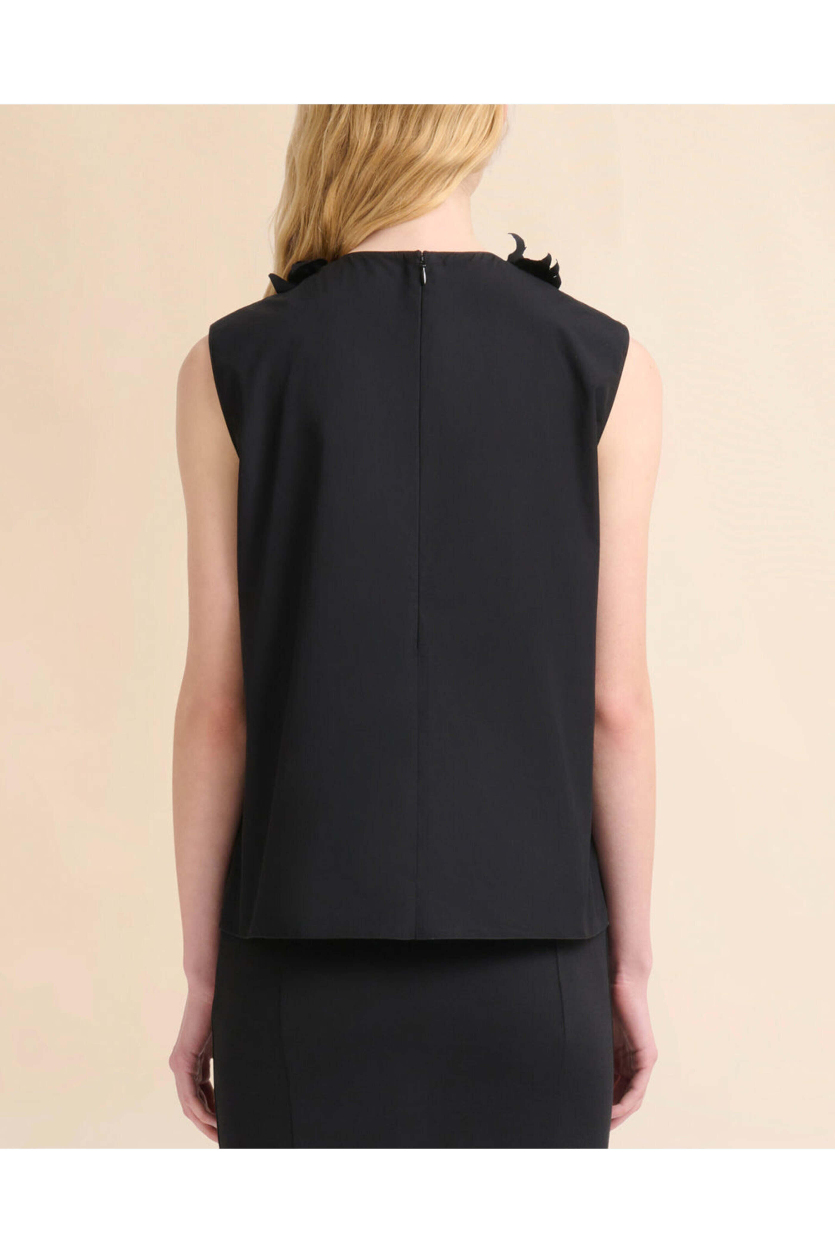 Marni - Black Sleeveless Ruffle Front Blouse