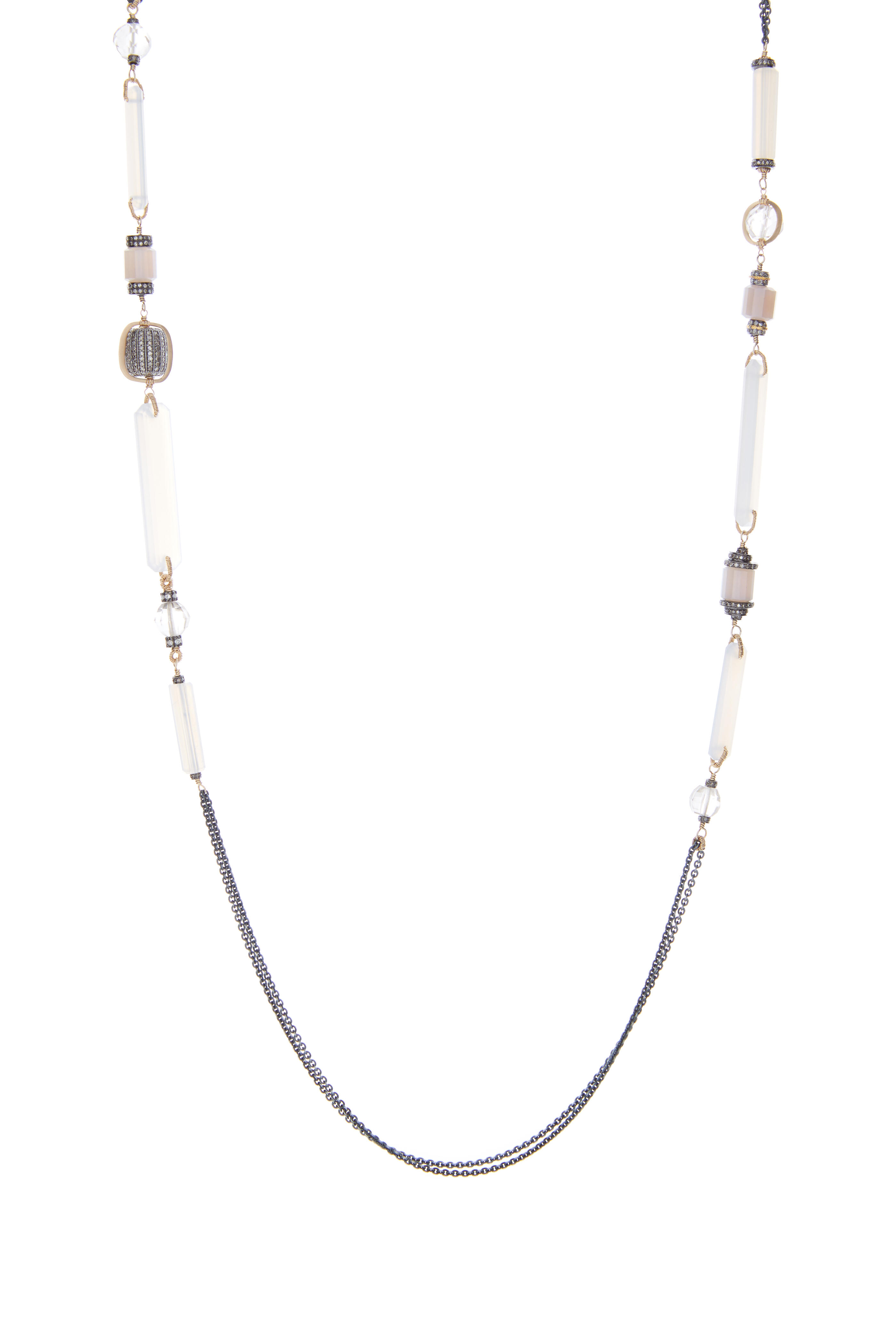 Dana Kellin - 14K Gold & Silver Chalcedony Pavé Diamond Chain
