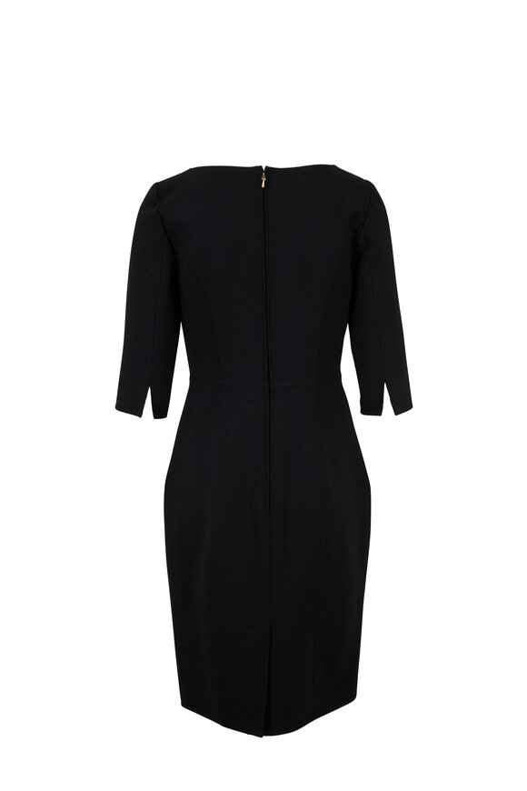 Carolina Herrera - Black Three-Quarter Sleeve Sheath Dress
