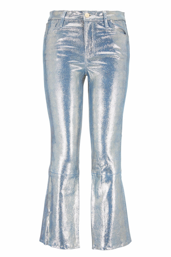 J Brand - Selena Metallic Foiled Leather Crop Boot Jean