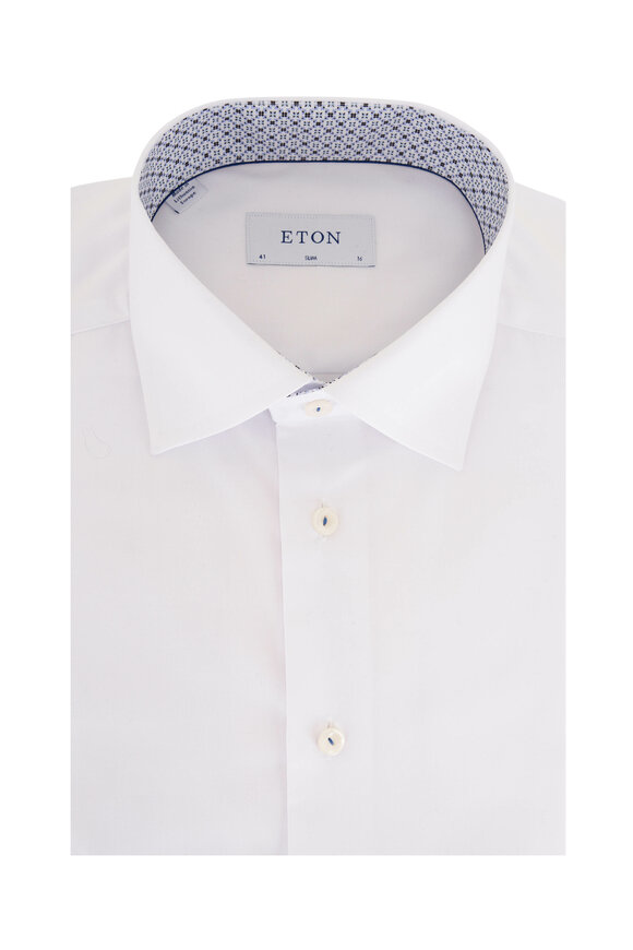 Eton - Solid White Cotton Dress Shirt