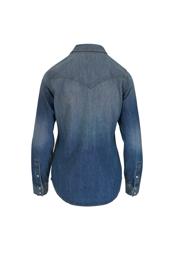 Nili Lotan Travis Classic Wash Denim Shirt - view 2