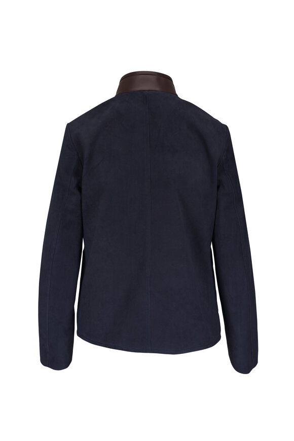 Loro Piana Spagna Blue Navy Suede Mini Jacket - view 2