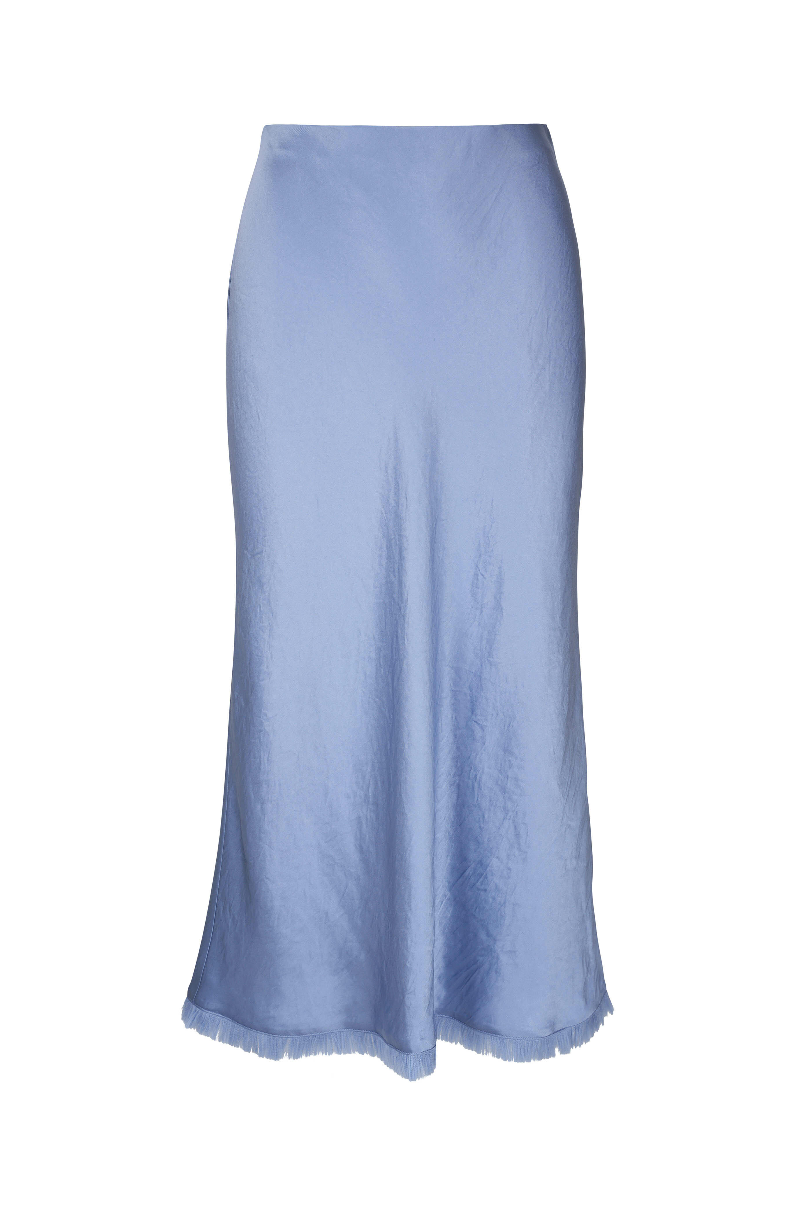 Vince - Azure Gem Satin Fray Edge Bias Skirt | Mitchell Stores