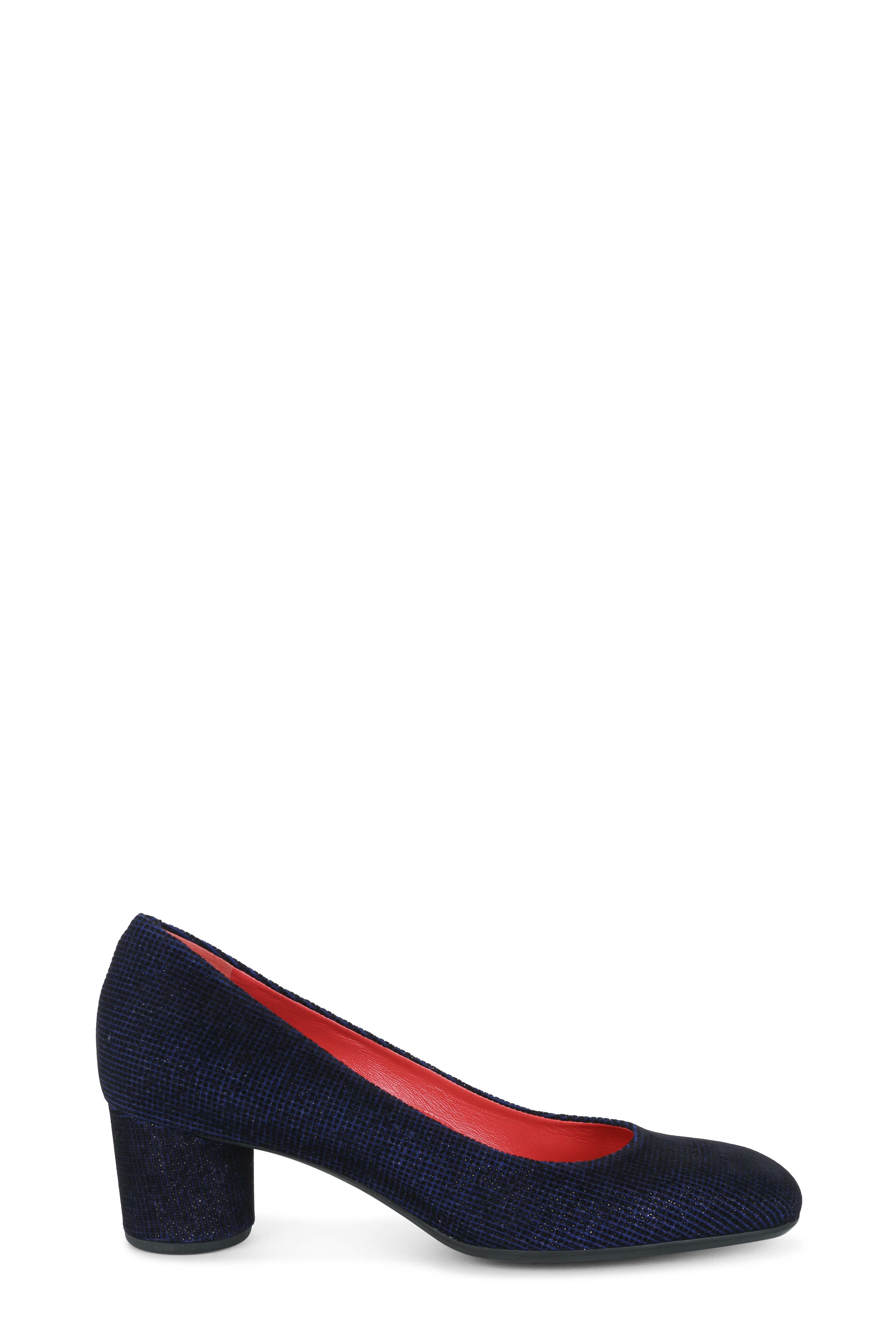 Pas de Rouge - Chantal Blue Suede Pump, 50mm