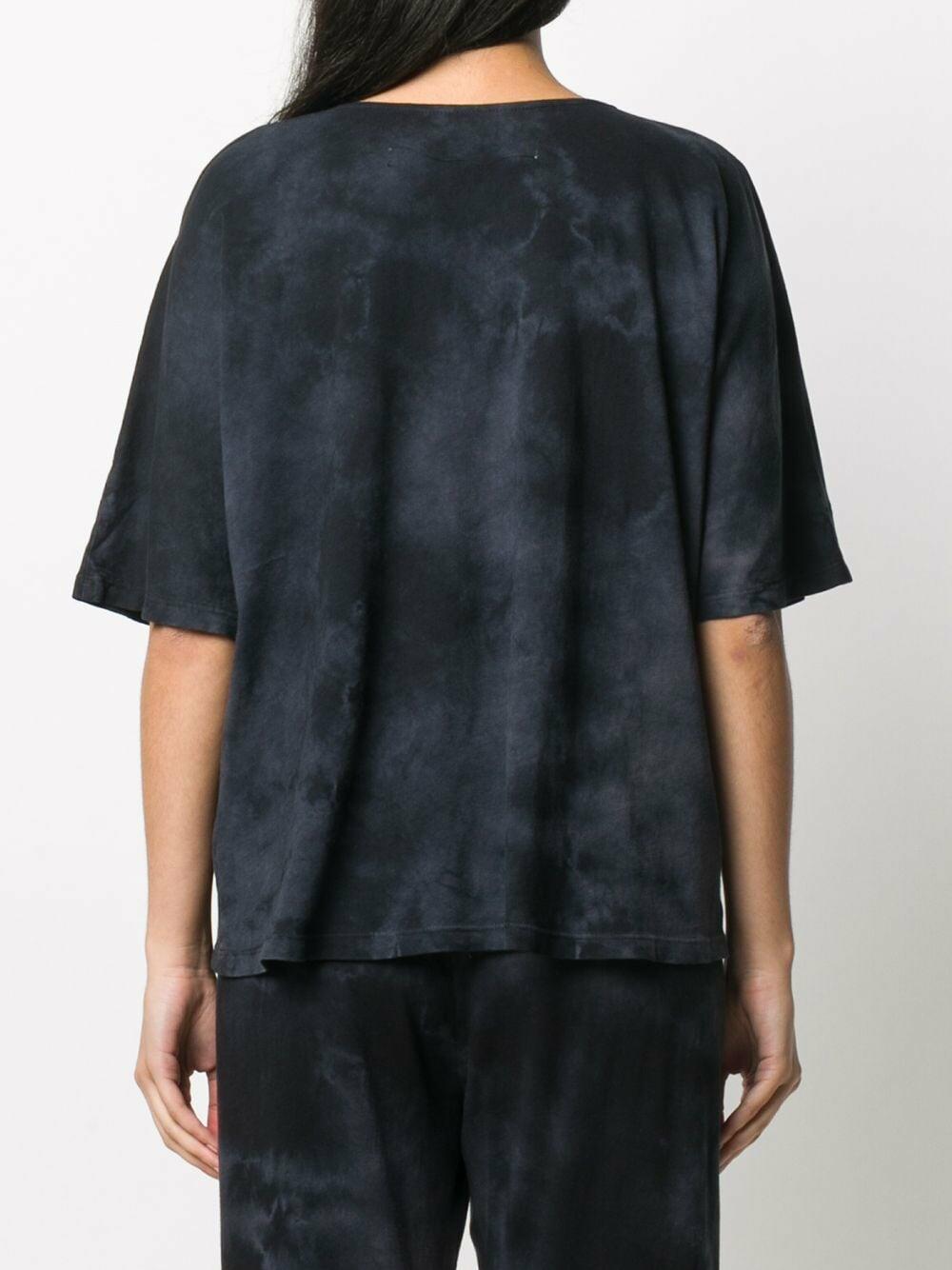 Raquel Allegra - Black Tie-Dye Dolman Henley Top