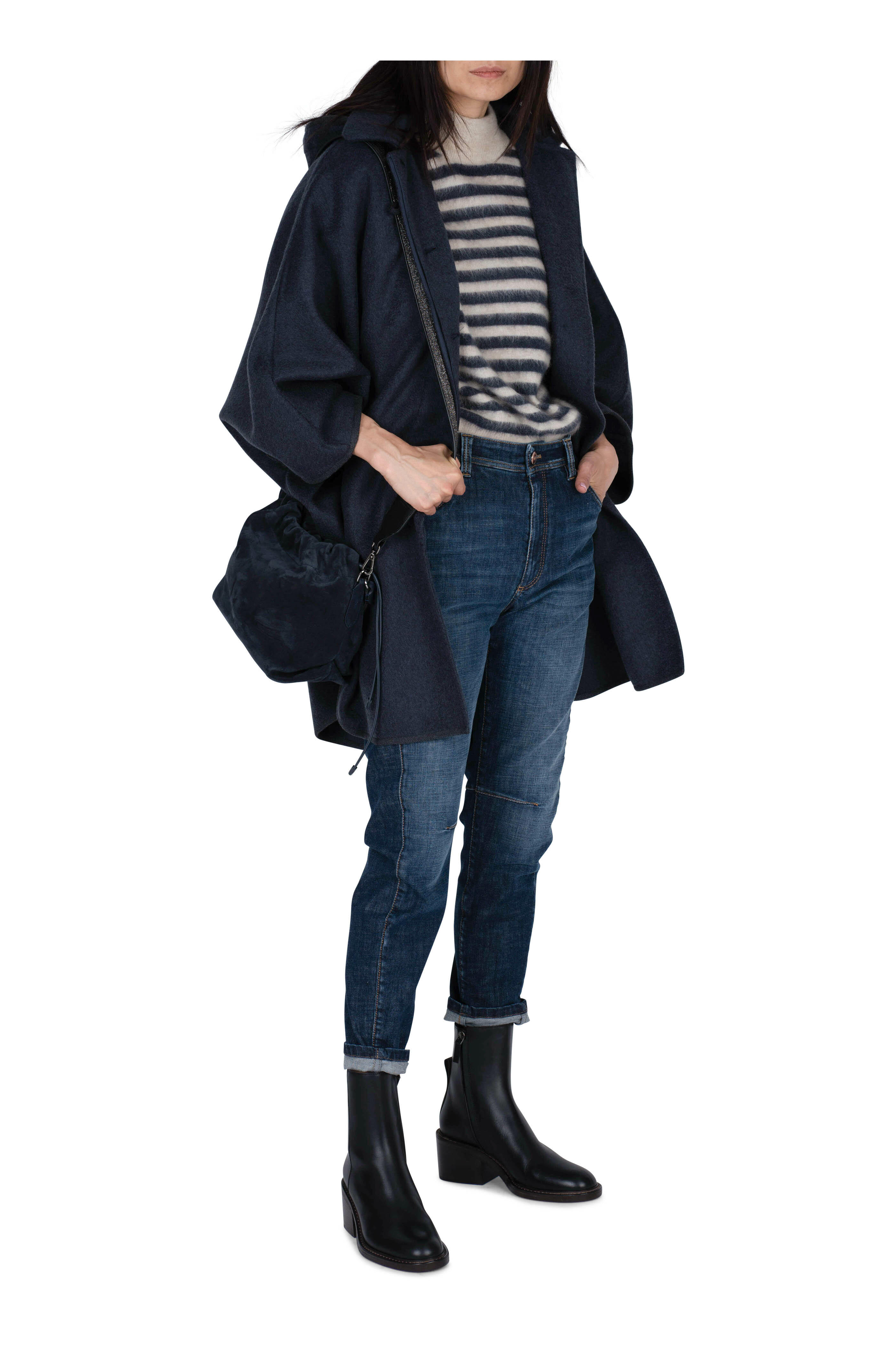 Brunello Cucinelli Navy Half Sleeve