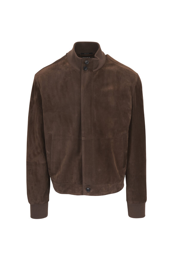 Zegna Brown Suede Blouson Jacket