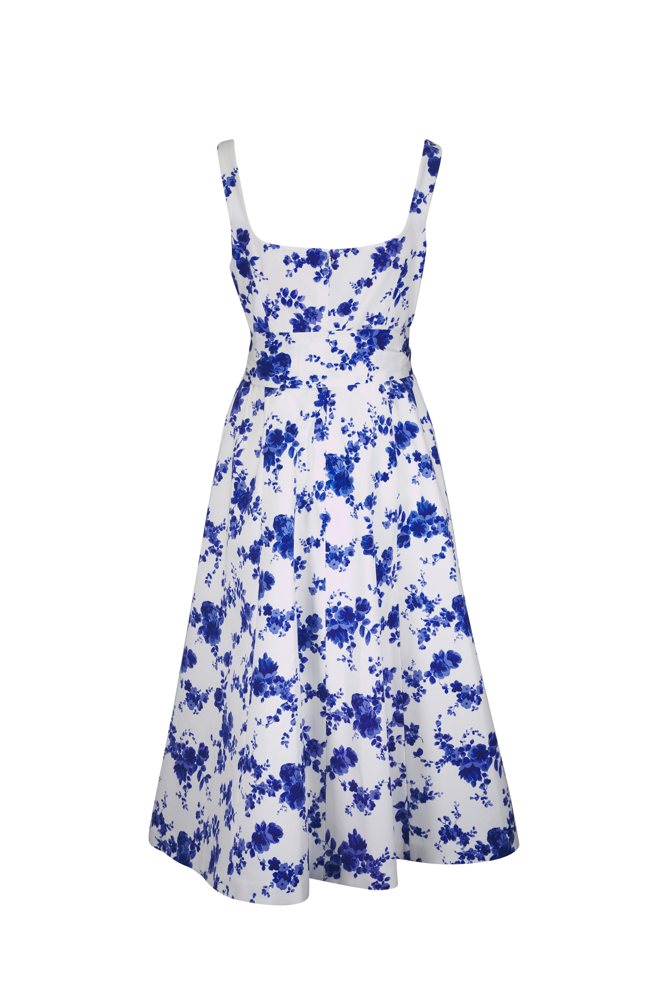 Carolina Herrera - White Multi Floral Print Midi Dress
