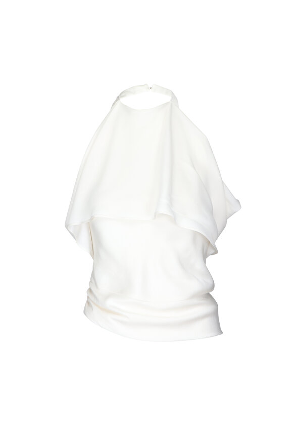 Simkhai Samira Ivory Satin Cape Top