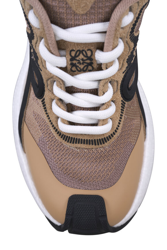 Loewe Pogo Beige & Black Knit & Suede Sneaker - view 5