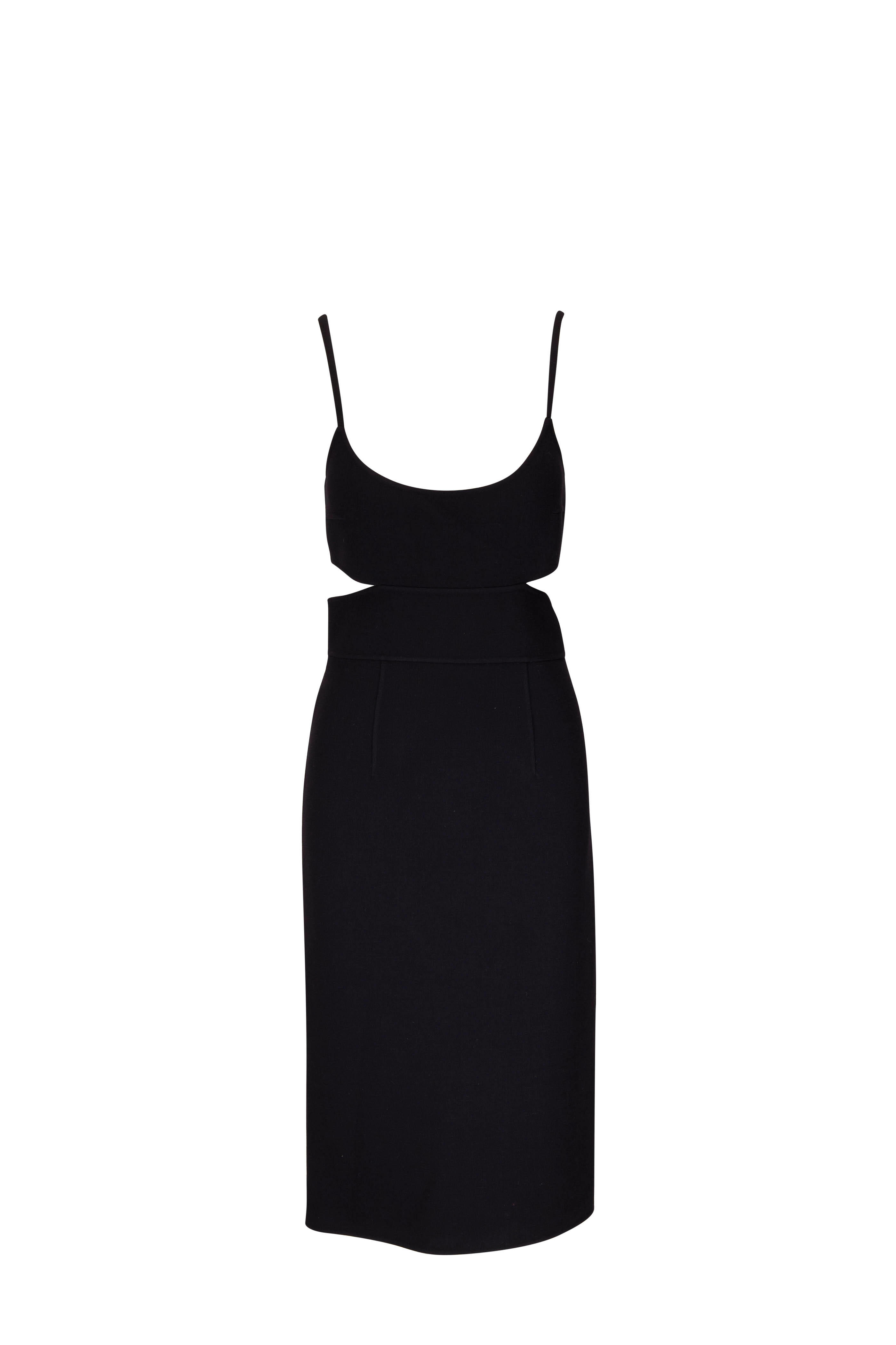 Michael Kors Collection - Black Wool Crepe Sheath Cut-Out Dress