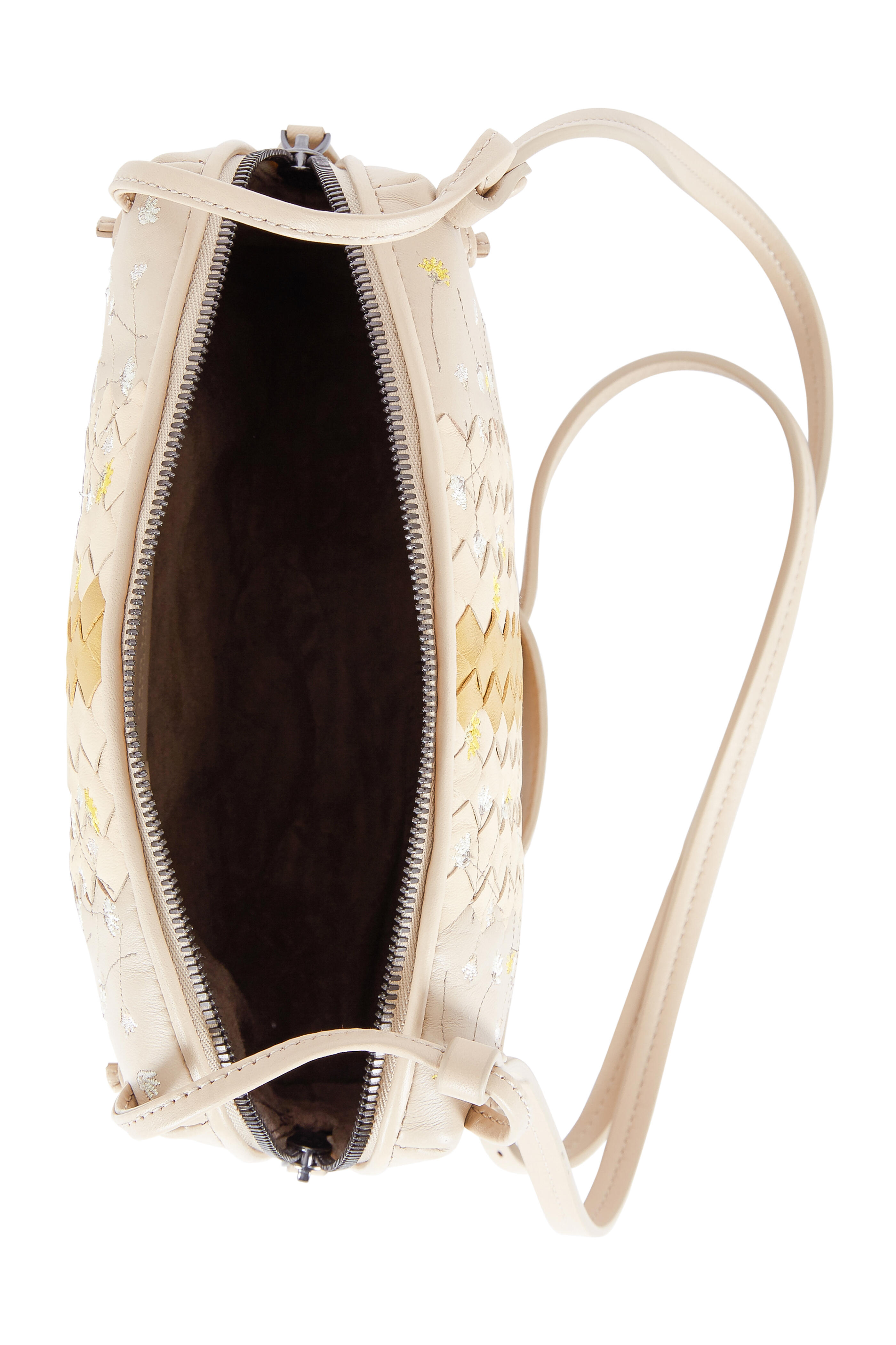Bottega Veneta - Pillow Light Taupe Floral Embroidered Crossbody