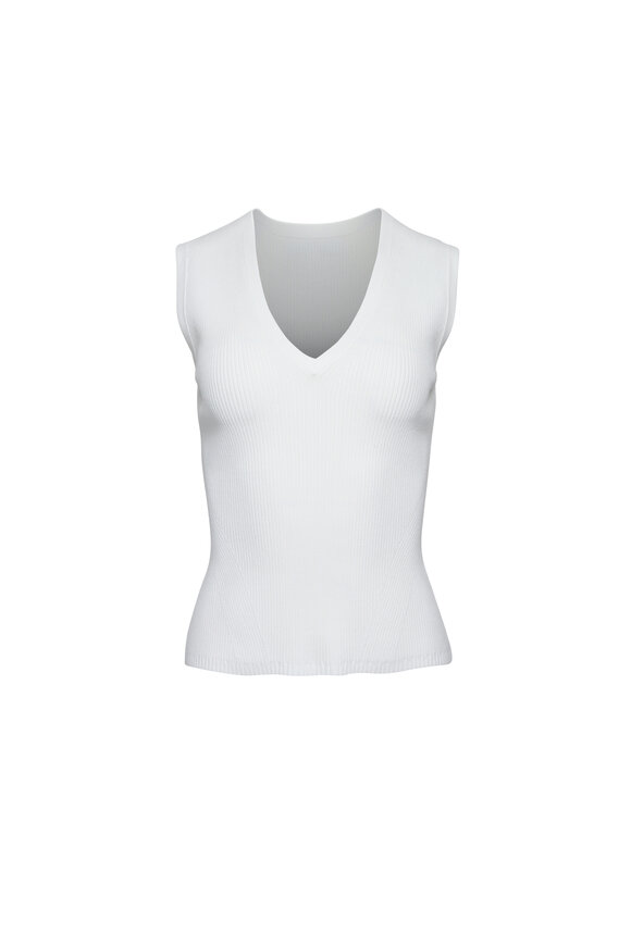 Veronica Beard Sid Off White V Neck Pullover Mitchell Stores