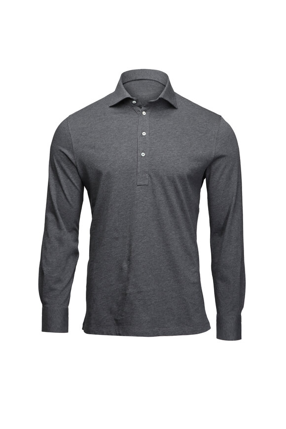 Brunello Cucinelli - Oat Cotton Ribbed Polo | Mitchell Stores