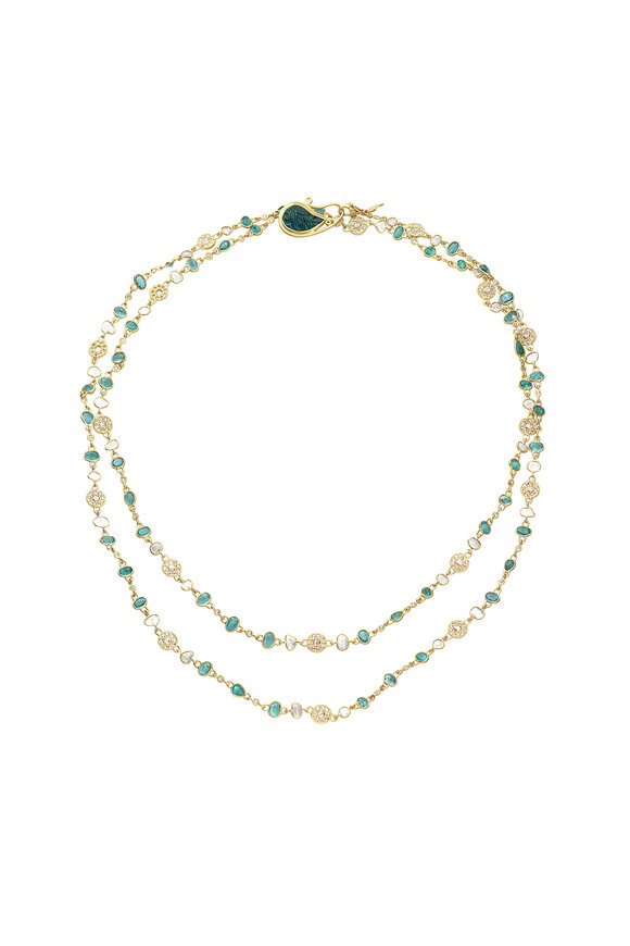 Coomi - 20K Yellow Gold Emerald & Diamond Necklace